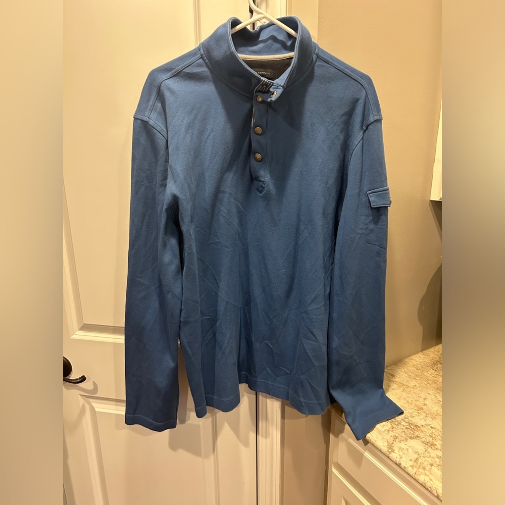 Men’s Banana Republic Shirt XL Blue Quarter Button Up